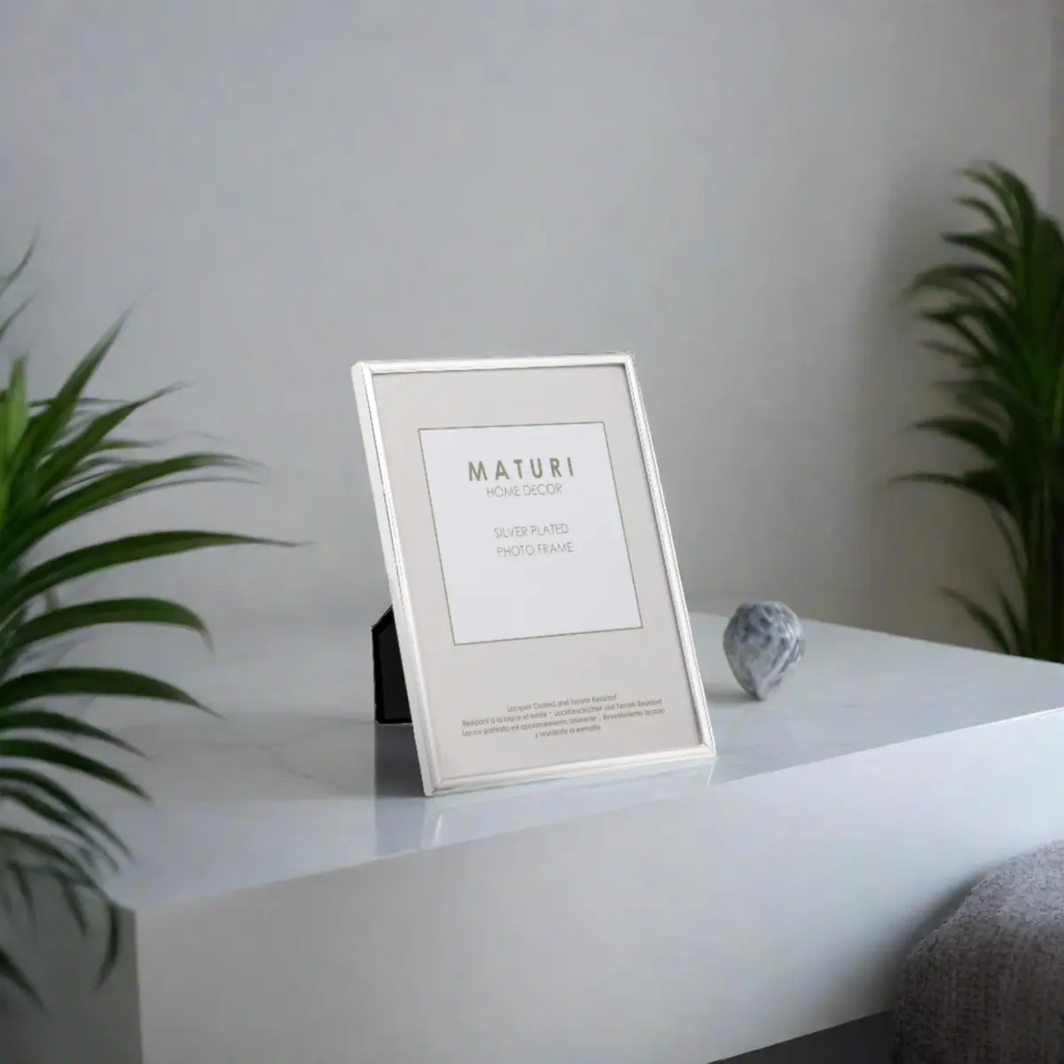 Maturi Silver Plated Photo Frame - Thin Edge, A4 / 8 x 12-inches (20 x 30cm) | Mirror-Polished Silver Frame for Memories - view 3