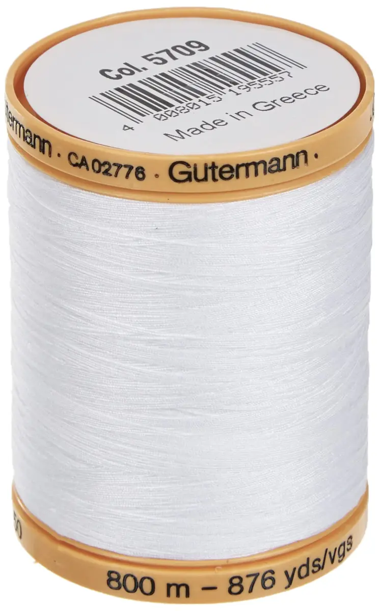 Gütermann Natural Cotton Thread Solids 876 Yards (2628 Metres) White | All-Purpose Sewing Thread for Hand & Machine - main product image