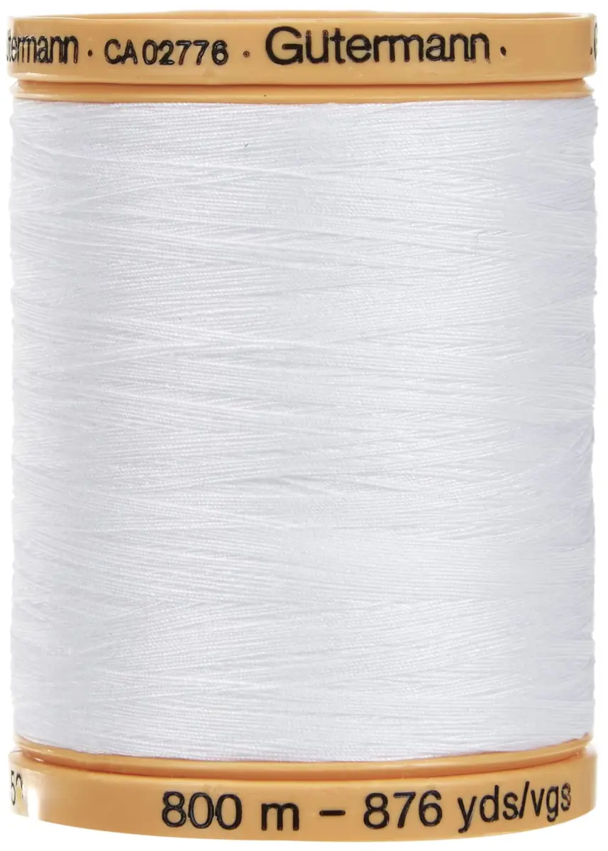 Gütermann Natural Cotton Thread Solids 876 Yards (2628 Metres) White | All-Purpose Sewing Thread for Hand & Machine - view 2