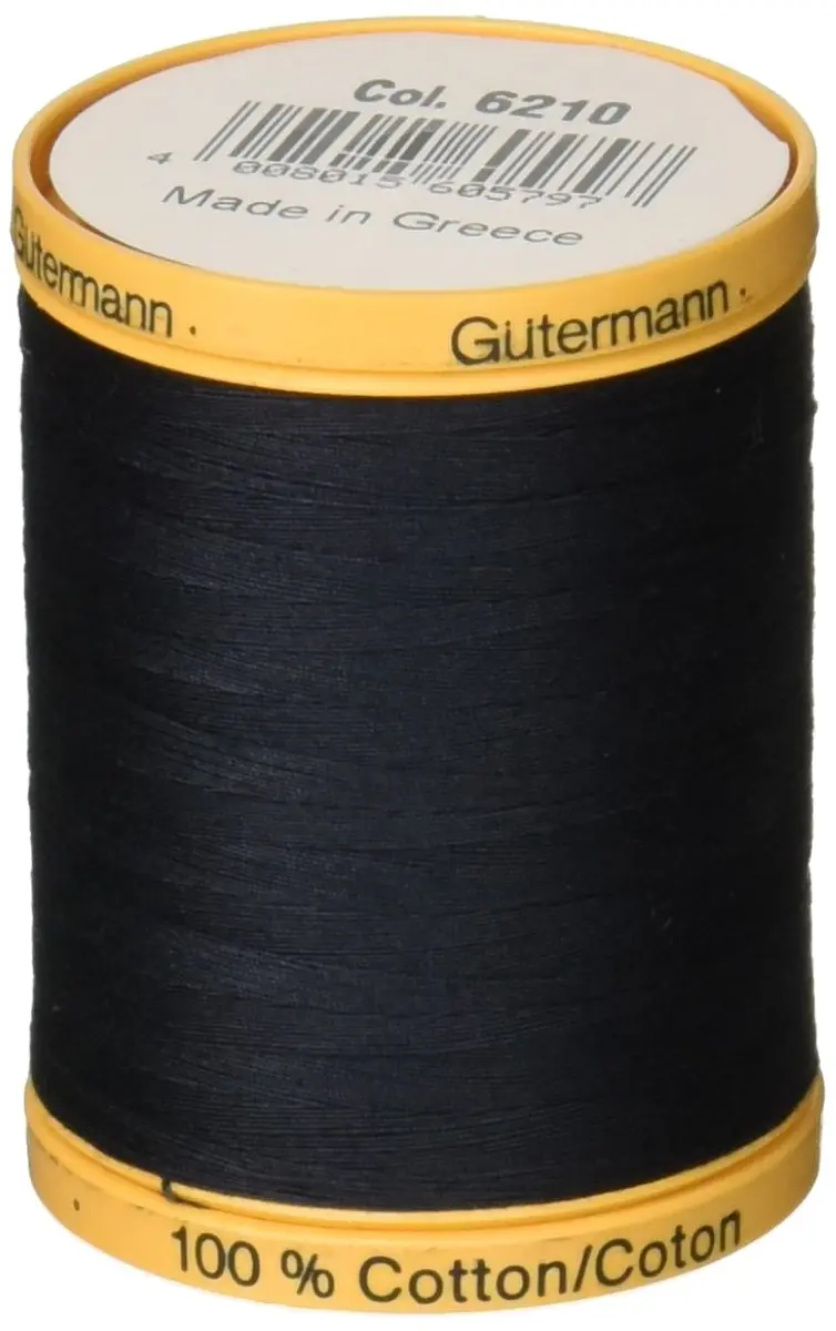 Gütermann Natural Cotton Thread Solids 876yd (2625m) Midnight Blue | Fine, Strong, Silky Finish for Hand & Machine Sewing - main product image