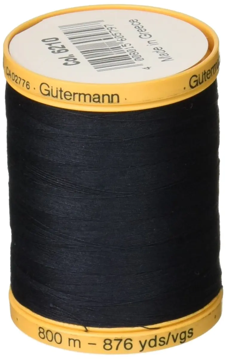 Gütermann Natural Cotton Thread Solids 876yd (2625m) Midnight Blue | Fine, Strong, Silky Finish for Hand & Machine Sewing - view 2