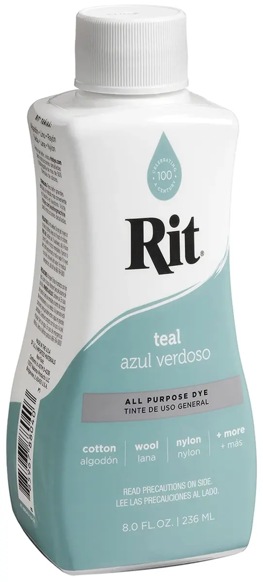 Rit All-Purpose Liquid Fabric Dye, Teal - Vibrant Color for All Natural & Synthetic Fibers - view 2