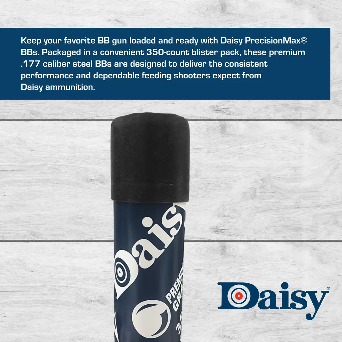 Daisy 350 count BB tube Silver | Zinc-Plated Steel for Accuracy & Corrosion Resistance - view 2