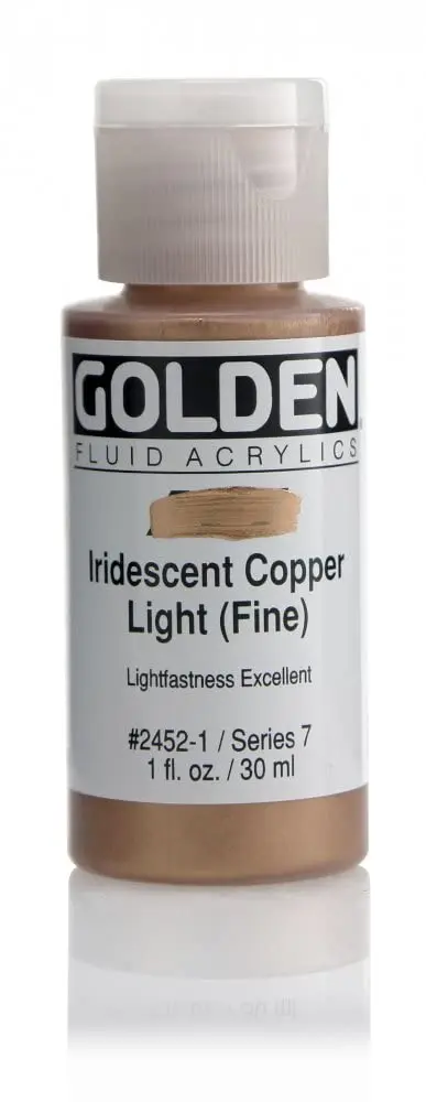 Golden Fluid Acrylic Paint 1 Fl Oz (29.57 ml) Iridescent Copper Light | Professional Grade Art Paint - main product image