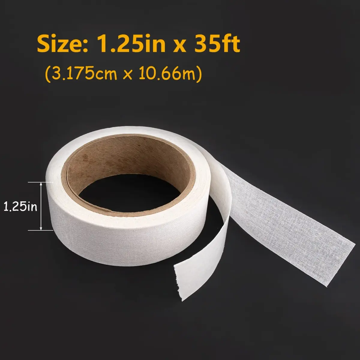 Lineco Self-Adhesive Linen Hinging Tape, White, 1.25 Inch x 35 Feet | Archival Quality Acid-Free Tape - view 3