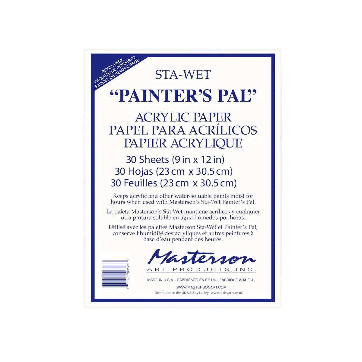 Masterson Sta-Wet Painter's Pal Acrylic Paper Refill 12 x 13 inches | Keeps acrylics moist for days - main product image