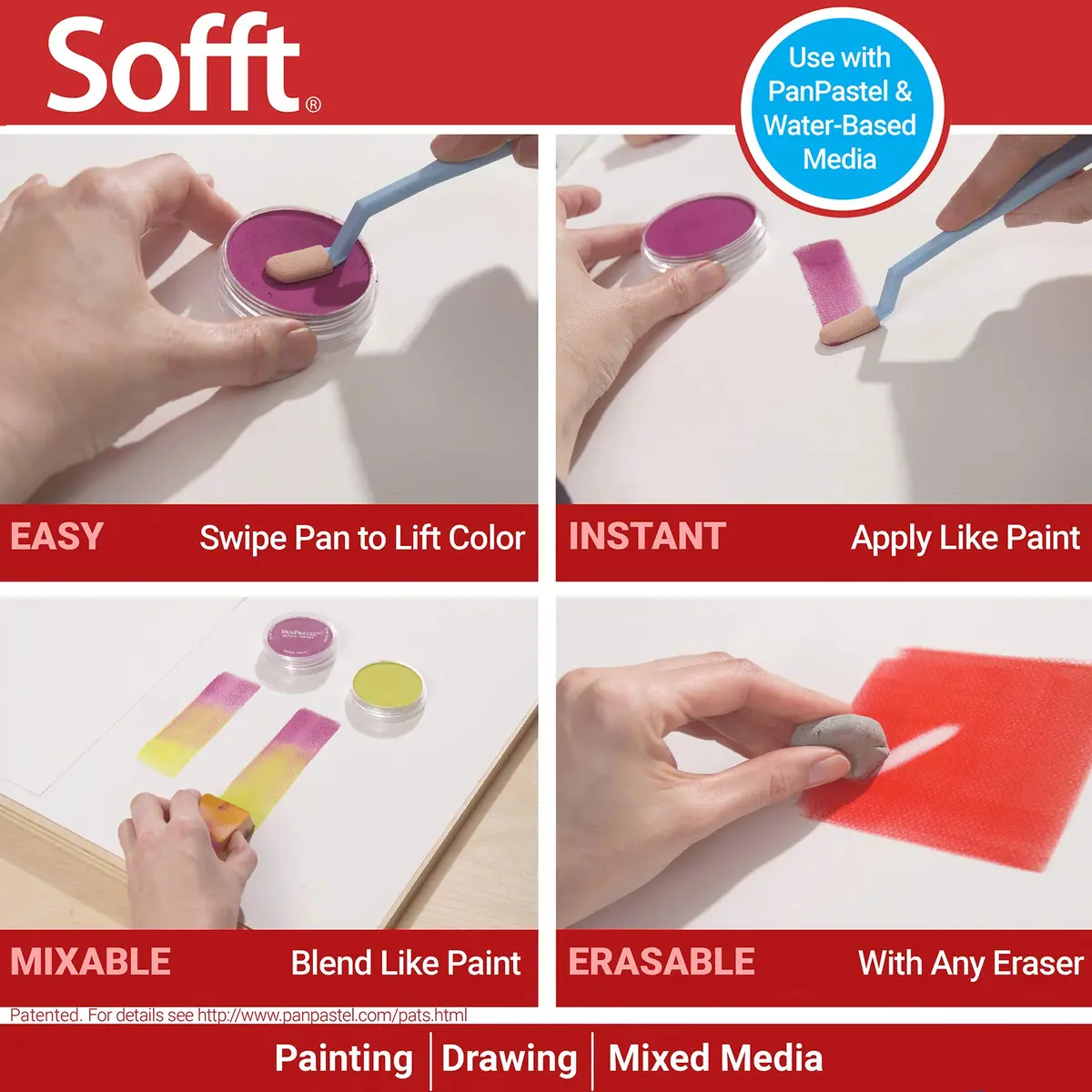 PanPastel Colorfin Sofft Applicators Replacement Heads 8 Count (0.23 kg / 0.5 lb) | Premium Artist Quality Foam - view 5