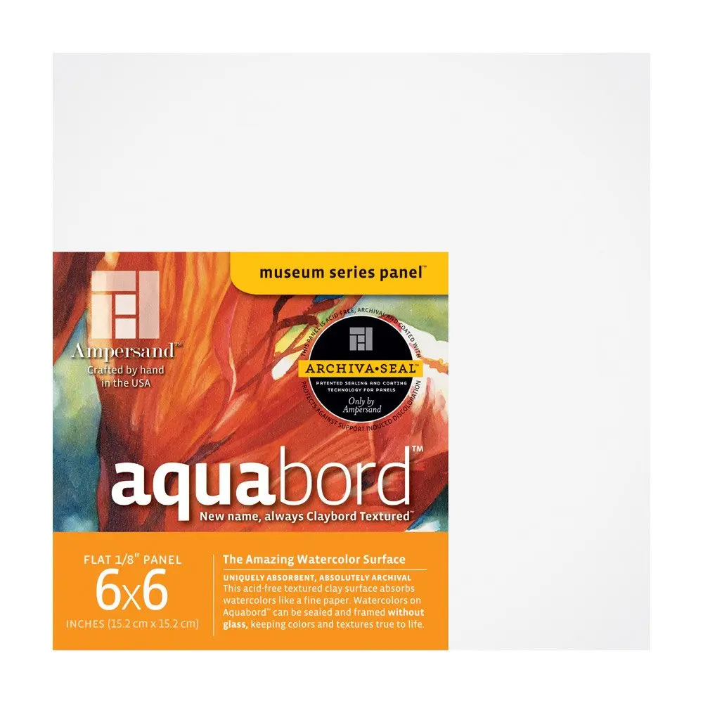 Ampersand Aquabord 6x6 - 4pk | Watercolor & Gouache Panel | 1/8" Flat | Rigid, Absorbent, USA - main product image