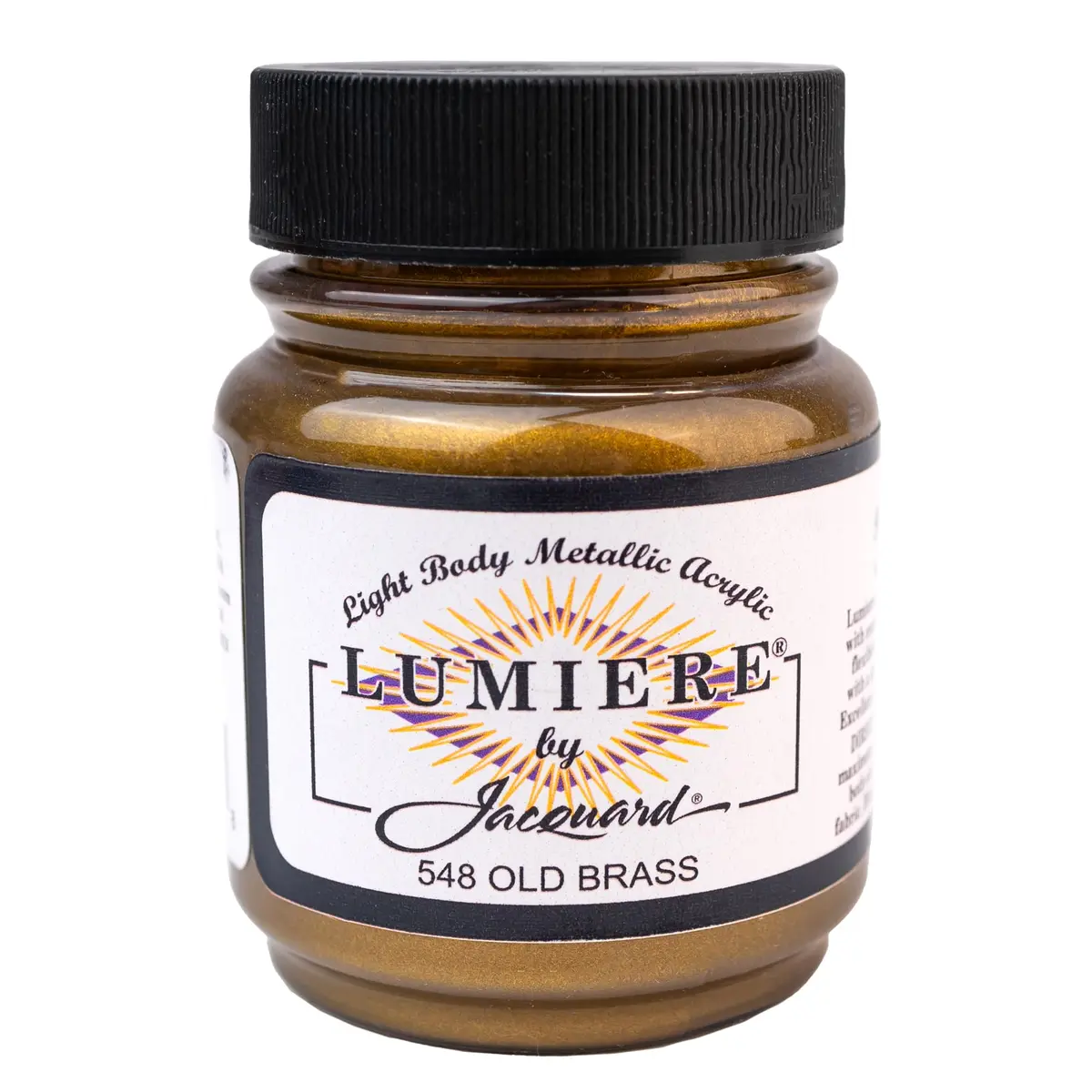 Jacquard Lumiere 2.25oz Fabric Paint Old Brass | Metallic Acrylic for Fabric & Wood - main product image