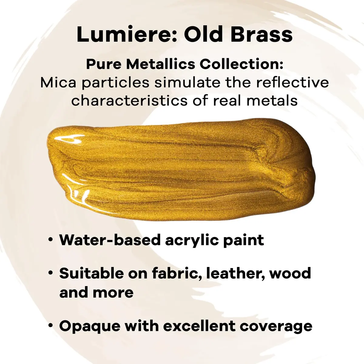 Jacquard Lumiere 2.25oz Fabric Paint Old Brass | Metallic Acrylic for Fabric & Wood - view 2
