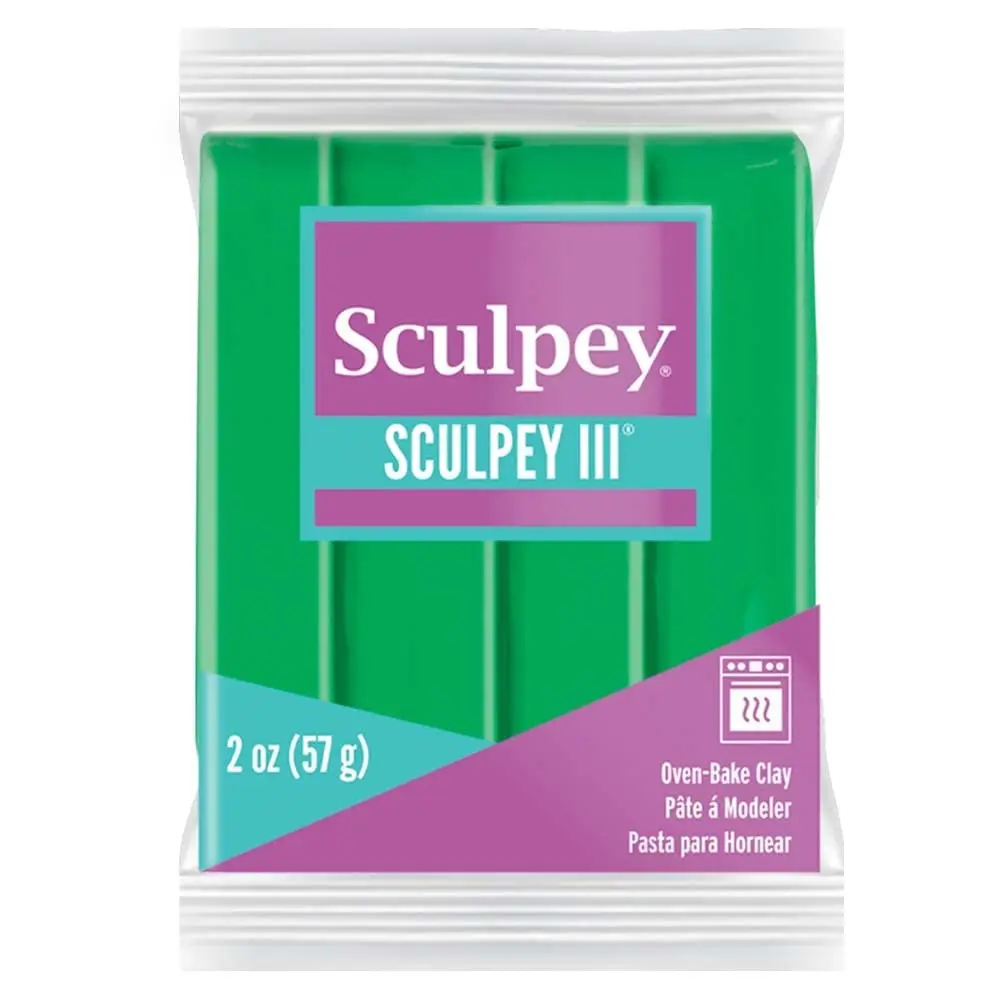 Sculpey III Polymer Oven-Bake Clay Emerald Green 57g (2 oz) | Non-Toxic & ASTM Certified for Kids & Adults - main product image