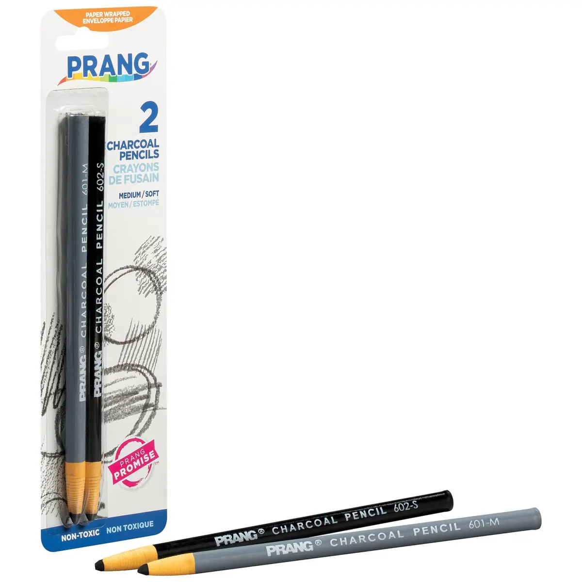 Prang Charcoal Pencils Medium & Soft Core | Self-Sharpening, 2 Count for Artistic Drawing - view 4