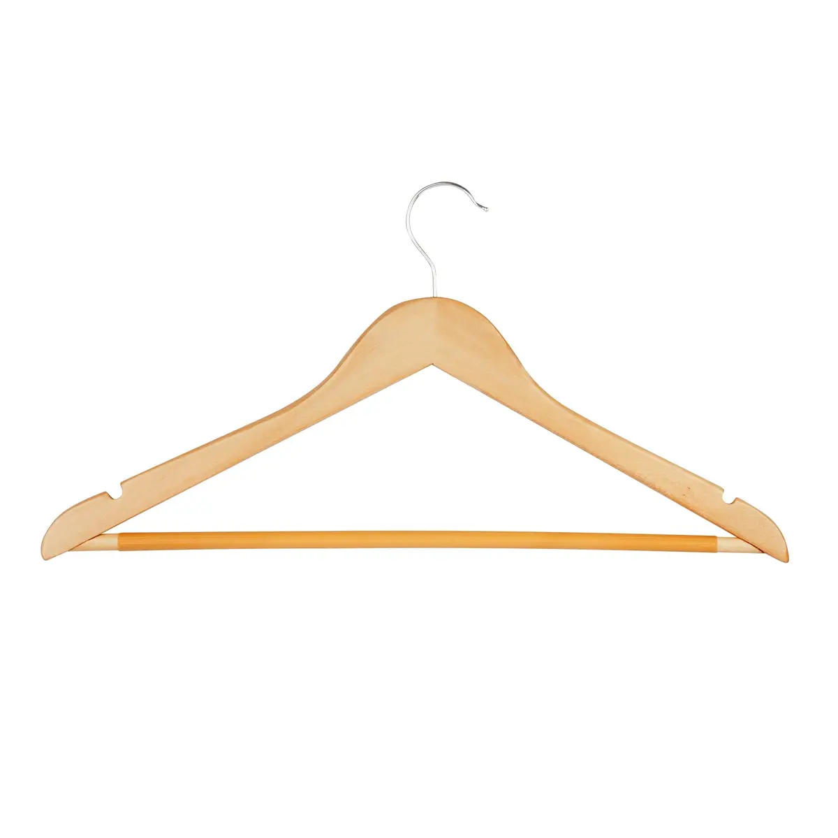 Honey-Can-Do Maple Wood Hangers – Non-Slip Grooved Bar, 24-Pack | Durable & Stylish Closet Organizer - main product image