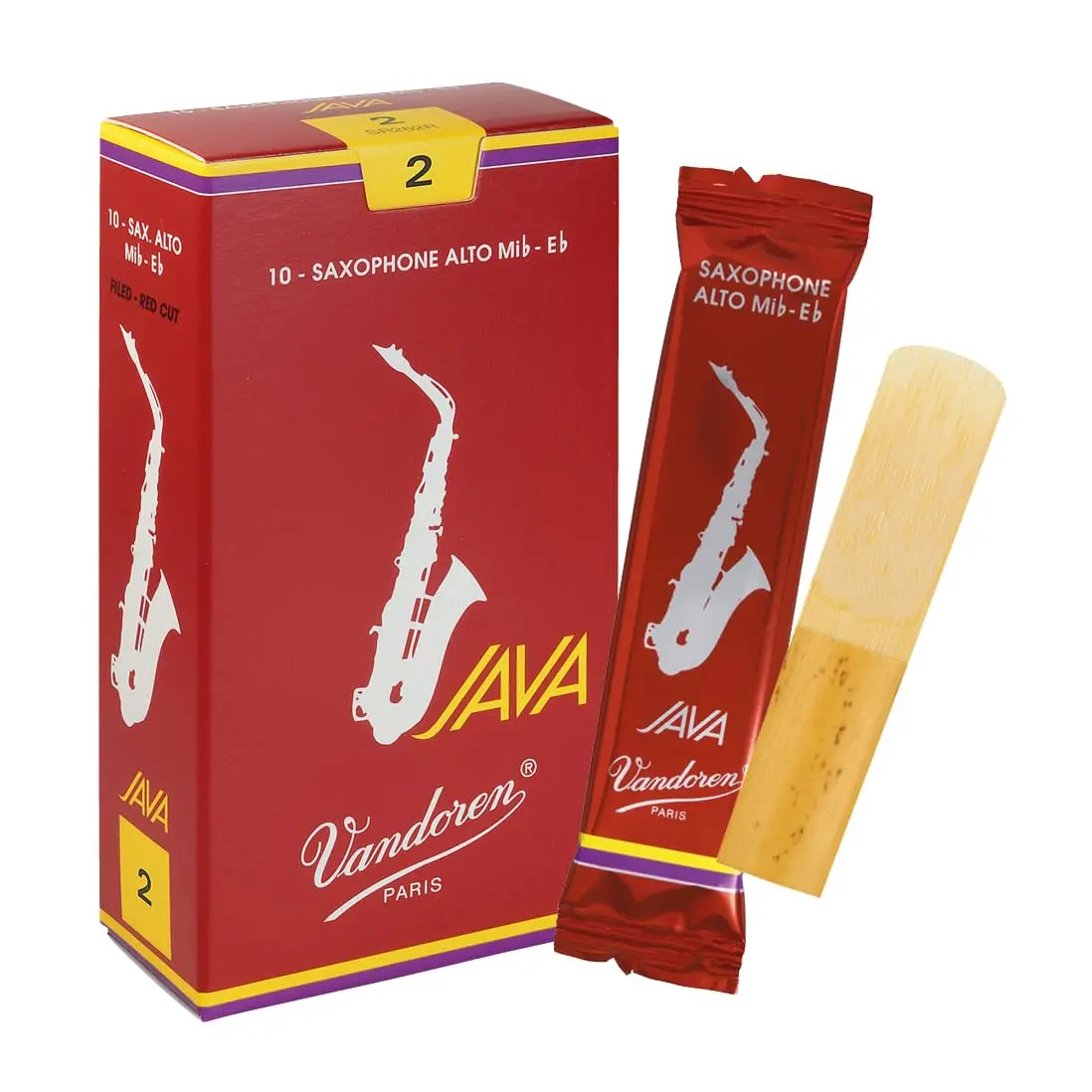 Vandoren SR262R Alto Sax JAVA Red Reeds Strength 2 | Full, Rich Sound & Precise Attack - main product image