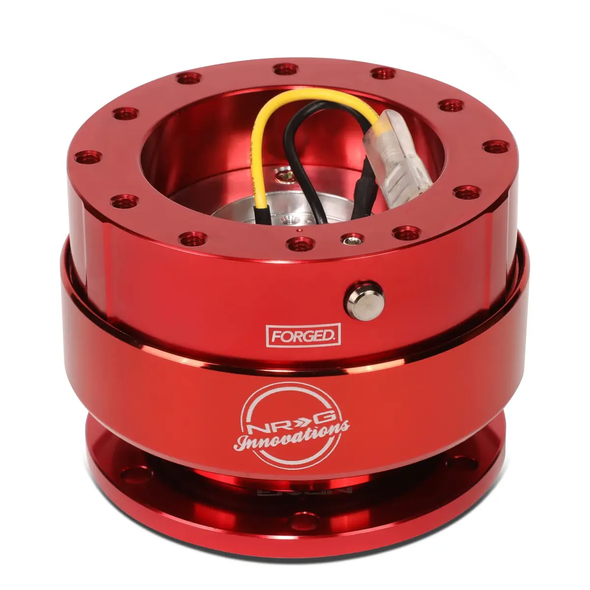 NRG Innovations SRK-200RD-TI Quick Release (Red Body/TI Ring) | Aluminum Racing Steering Wheel Accessory - main product image