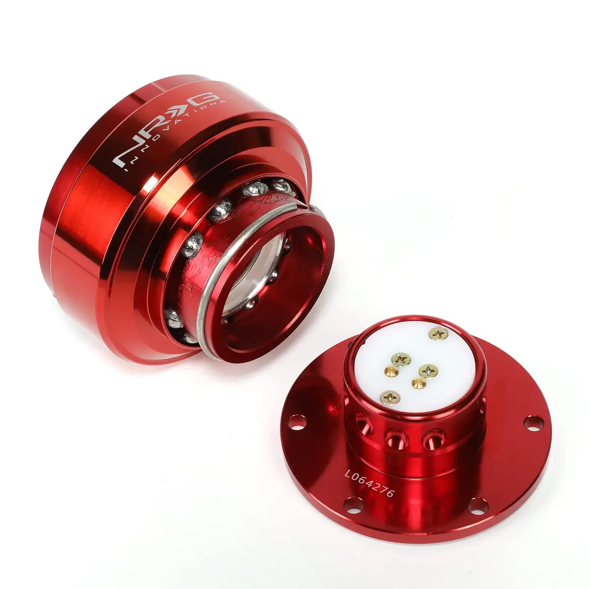 NRG Innovations SRK-200RD-TI Quick Release (Red Body/TI Ring) | Aluminum Racing Steering Wheel Accessory - view 5