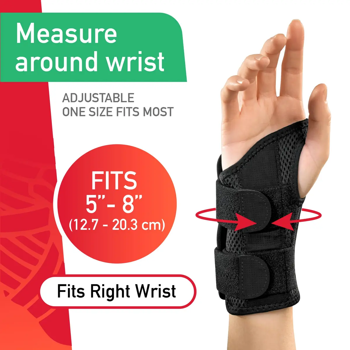 MUELLER Sports Medicine Green Fitted Wrist Brace for Men and Women | Wrist Pain Support, Carpal Tunnel Relief, Arthritis, Tendonitis, Left Hand, Small/Medium - view 6