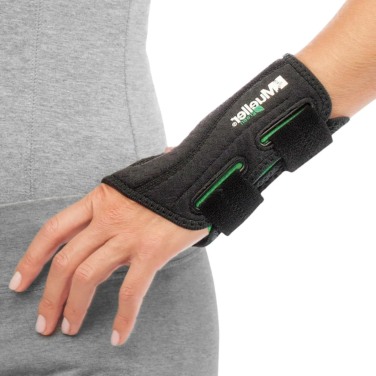 MUELLER Sports Medicine Green Fitted Wrist Brace for Men and Women | Wrist Pain Support, Carpal Tunnel Relief, Arthritis, Tendonitis, Left Hand, Small/Medium - view 2