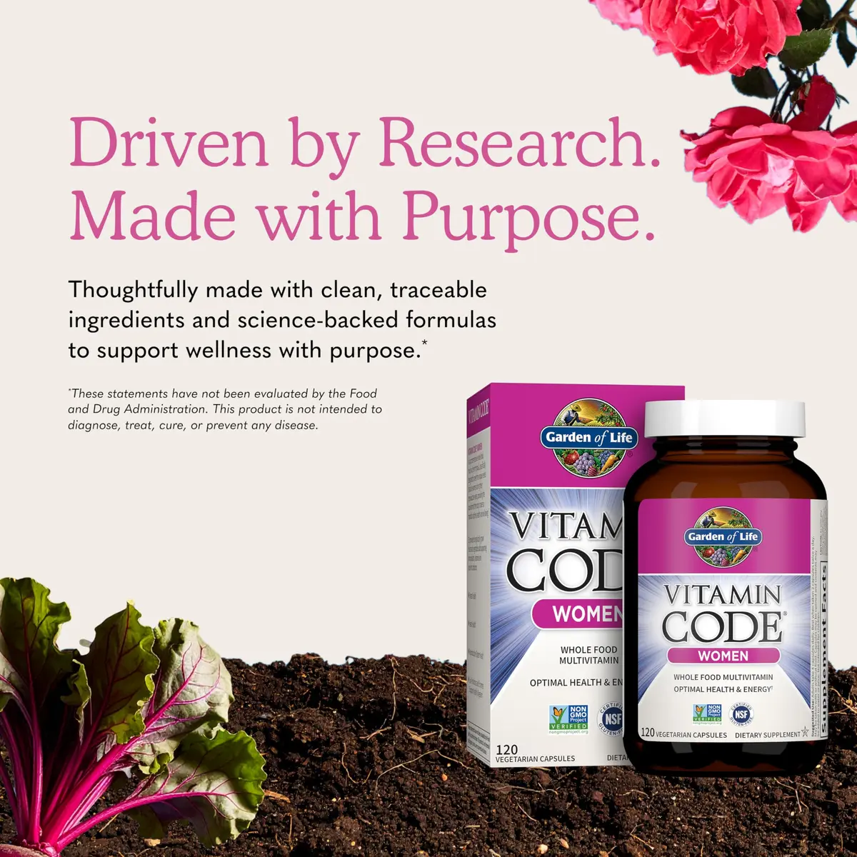 Garden of Life Vitamin Code Women's Multivitamin 120 Capsules | Gluten-Free, Whole Food Support - view 6