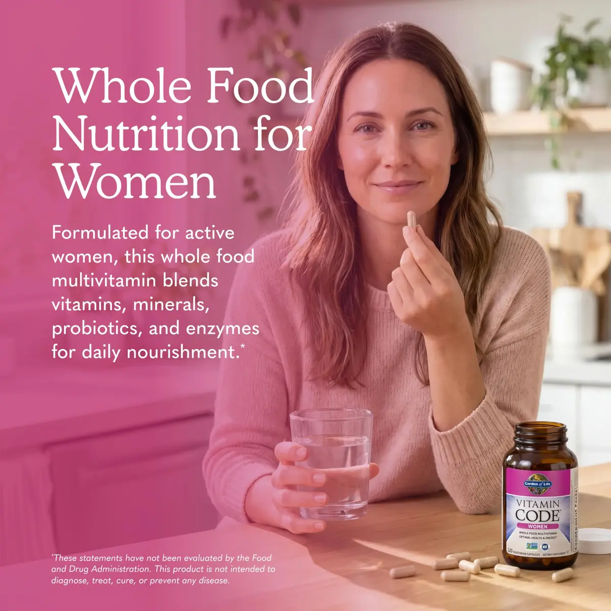 Garden of Life Vitamin Code Women's Multivitamin 120 Capsules | Gluten-Free, Whole Food Support - view 2