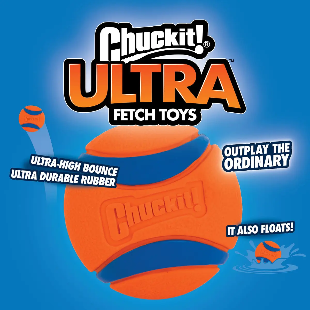 Chuckit! Ultra Ball Dog Toy, Small 2-in (5 cm), 2-Pack | Durable Rubber Fetch Ball for Small Breeds - view 3