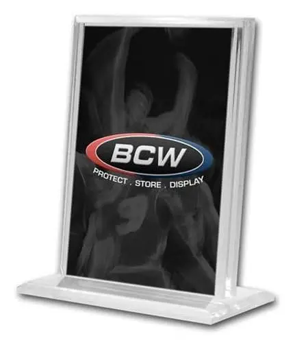 BCW Trading Card Display Stand - 1 ct | Acrylic Card Holder Stand for Sports Cards, Pokémon & TCG | Stable Vertical Card Stand with Beveled Edges | Clear Sports Card Display Stand - view 4