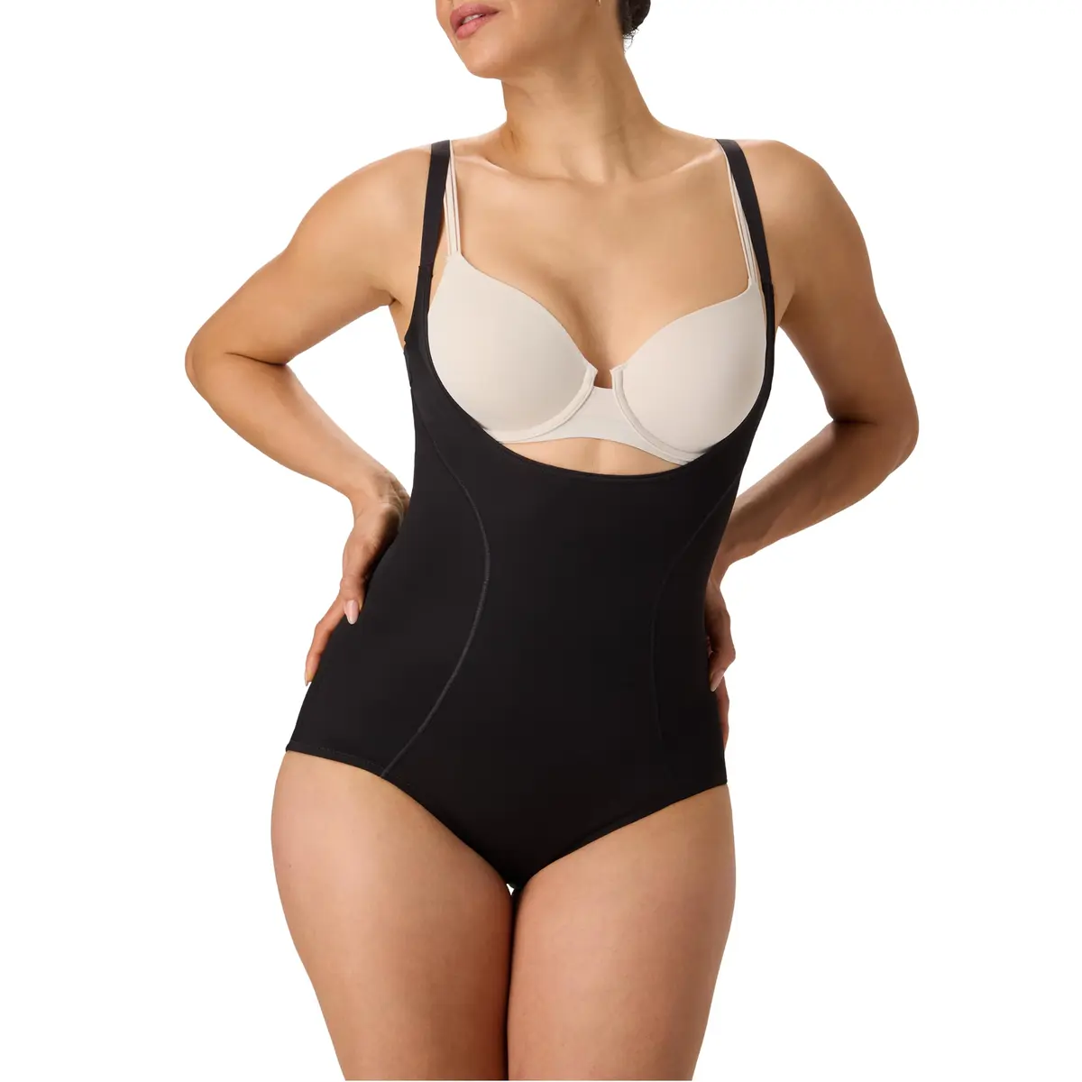 Maidenform Wear Your Own Bra Body Briefer FL2656 Large Black | Ultra-Firm Control Waist & Tummy Smoother - main product image