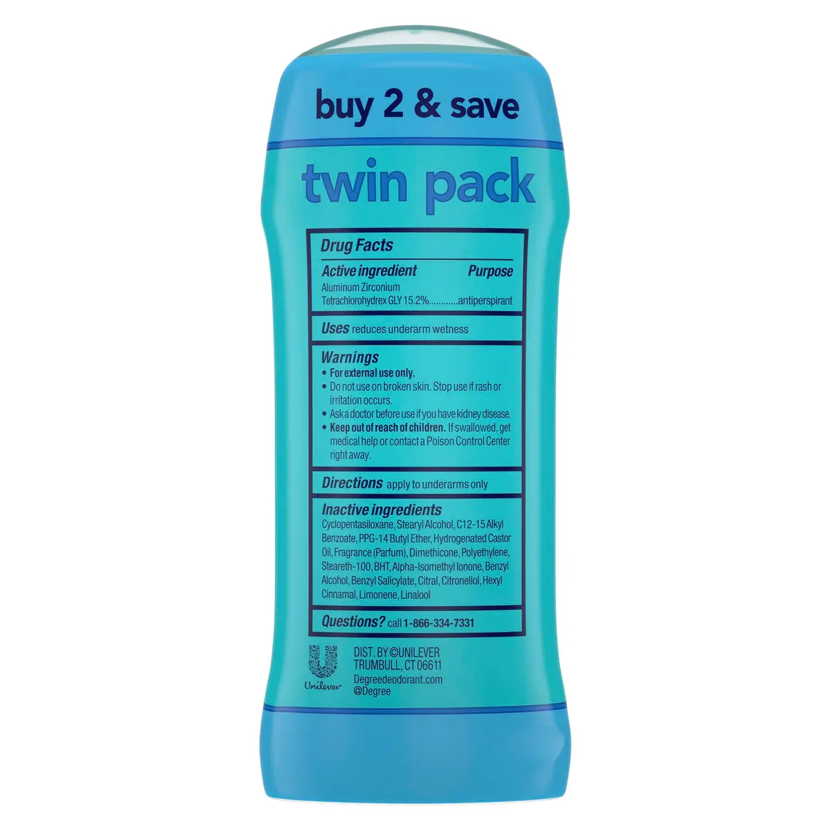 Degree Shower Clean Antiperspirant Deodorant Stick 2.6 oz Twin Pack | 48-Hour Freshness for Women - view 2