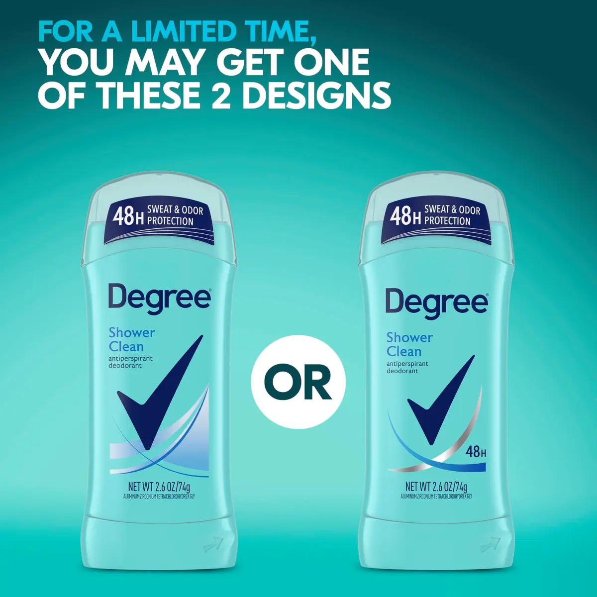 Degree Shower Clean Antiperspirant Deodorant Stick 2.6 oz Twin Pack | 48-Hour Freshness for Women - view 3