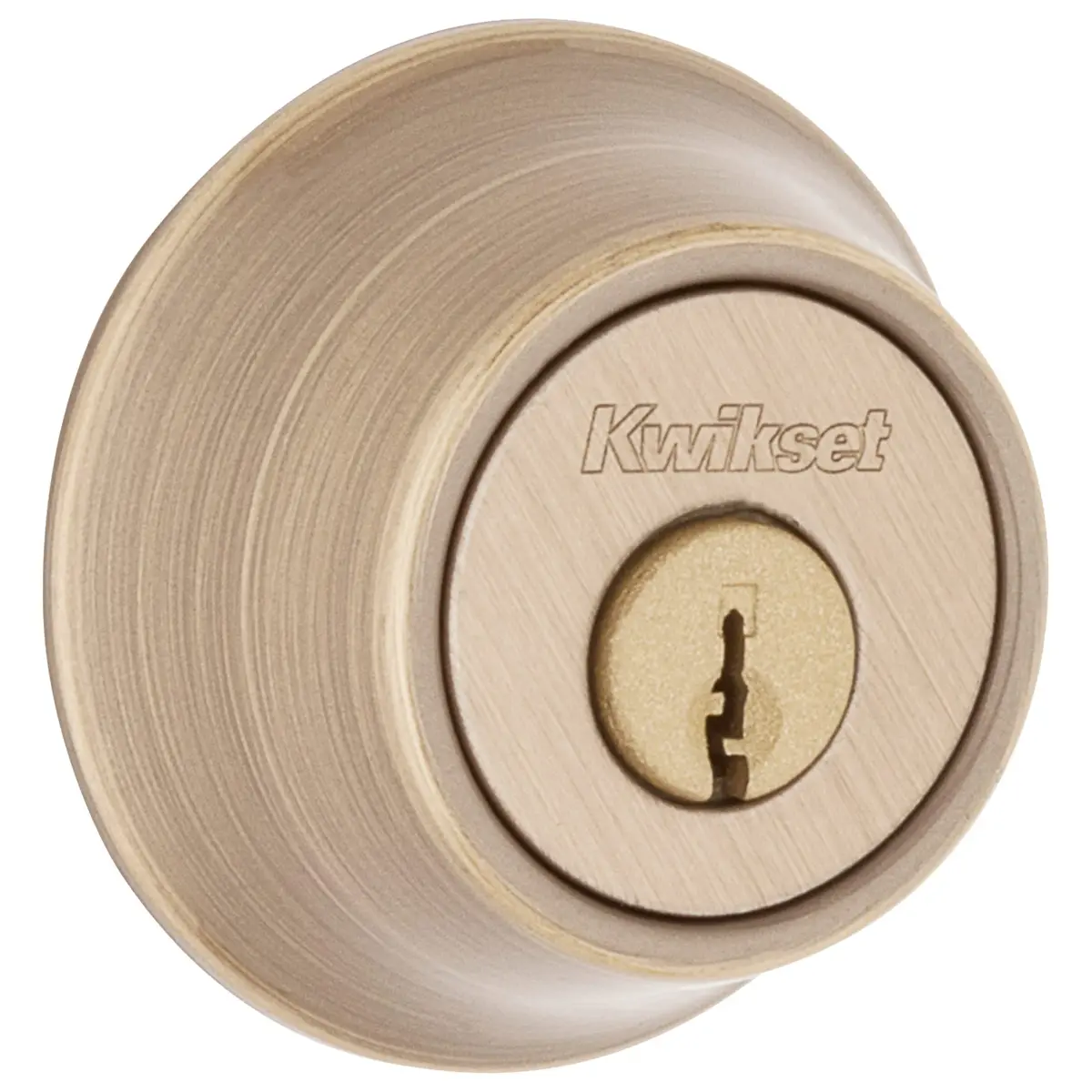 Kwikset 660 Deadbolt Lock Antique Brass 3.38cm (1.33in) | BHMA Grade 3 Certified Security - main product image