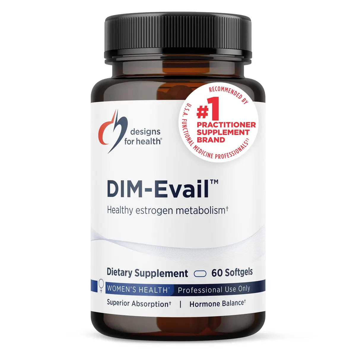 Designs for Health DIM-Evail 60 Softgels | Supports Estrogen Balance & Absorption - main product image