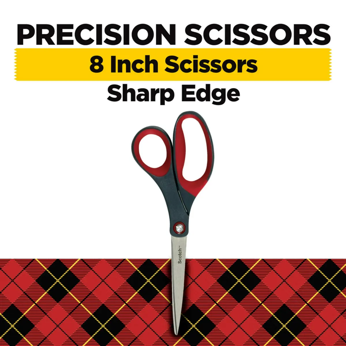 Scotch 7" Precision Scissors, Grey/Red Handle | Sharp Stainless Steel Blades for Everyday Use - view 2
