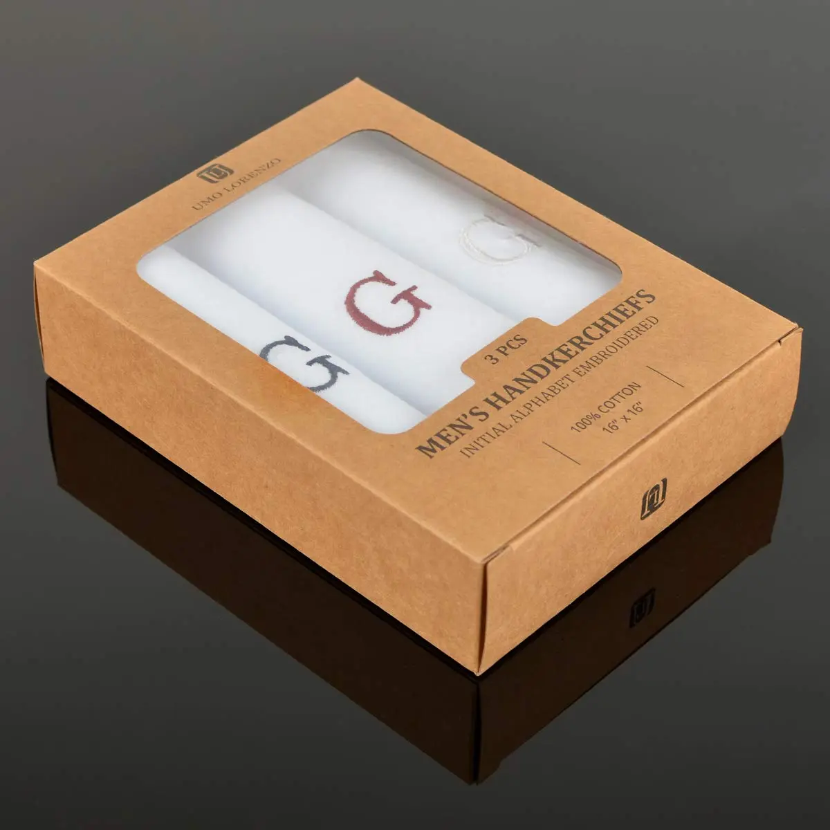 boxed-gifts Monogrammed Cotton Handkerchiefs for Men - Letter Print, 16" x 16" | Stylish & Durable - view 5