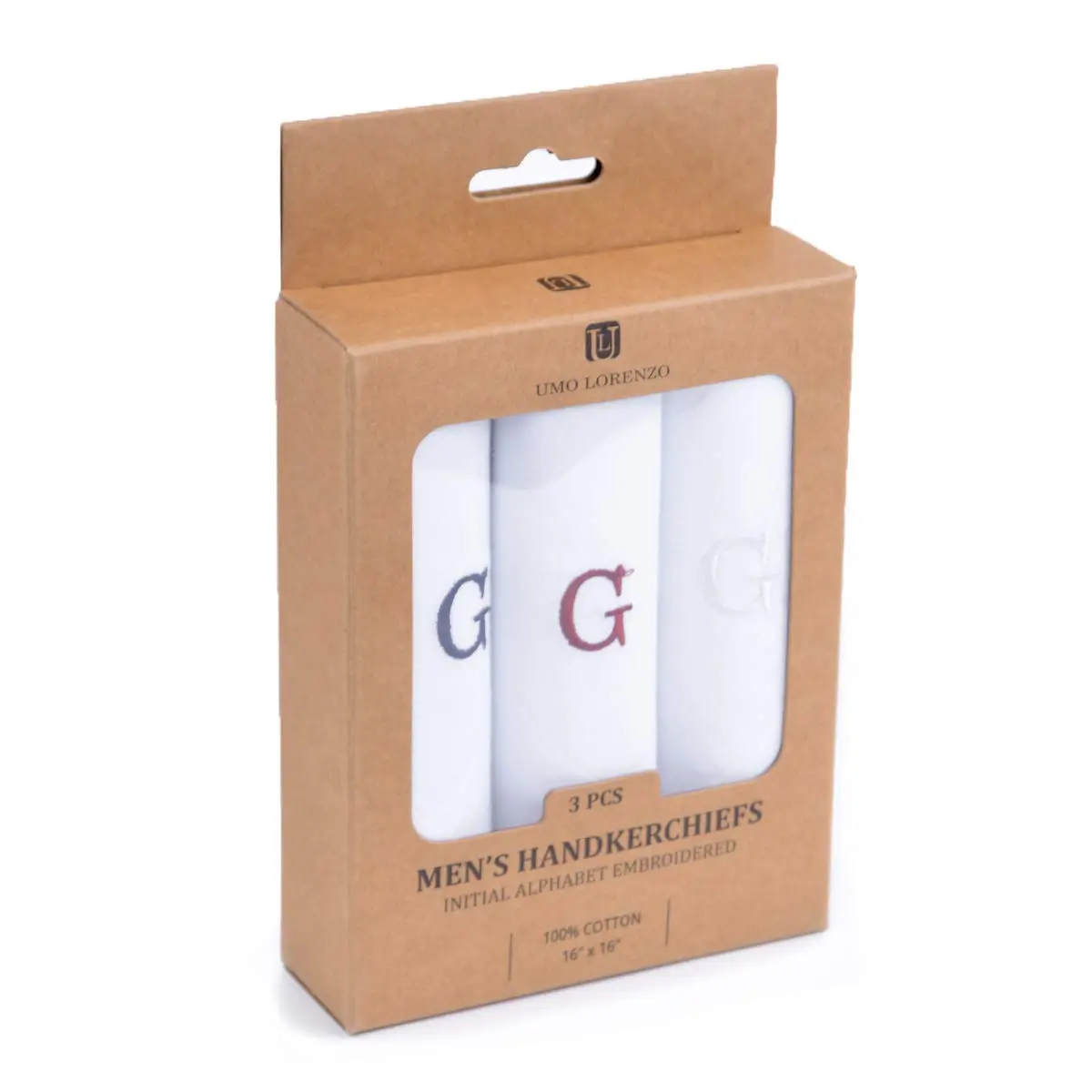 boxed-gifts Monogrammed Cotton Handkerchiefs for Men - Letter Print, 16" x 16" | Stylish & Durable - view 6
