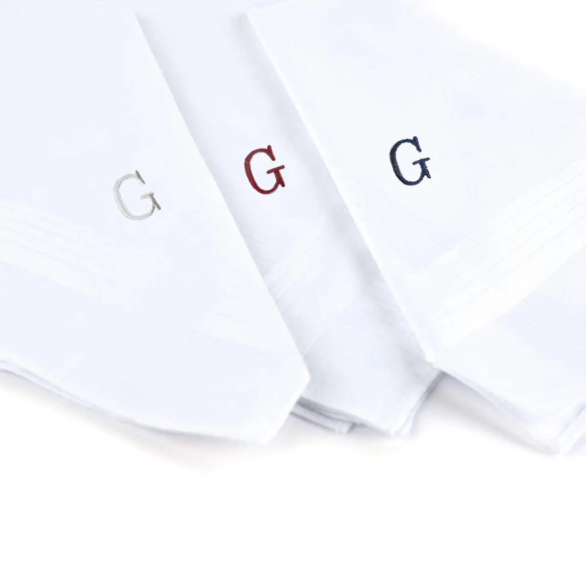 boxed-gifts Monogrammed Cotton Handkerchiefs for Men - Letter Print, 16" x 16" | Stylish & Durable - view 2