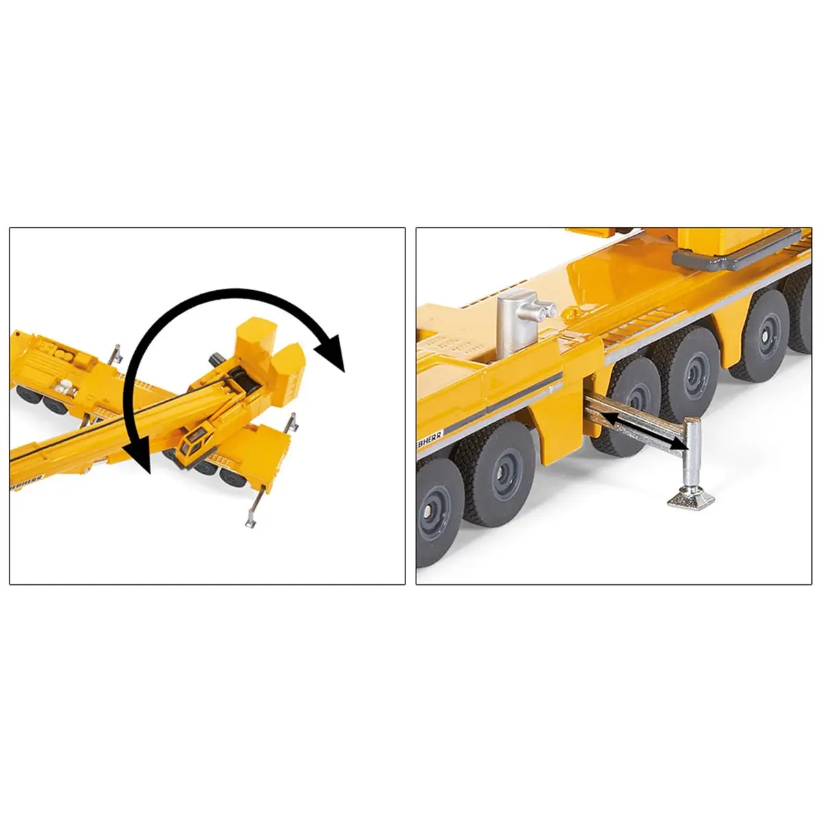 Siku Liebherr Mobile Crane 1:87 Metal/Plastic Yellow Movable Parts | Durable Construction for Construction Fans - view 4