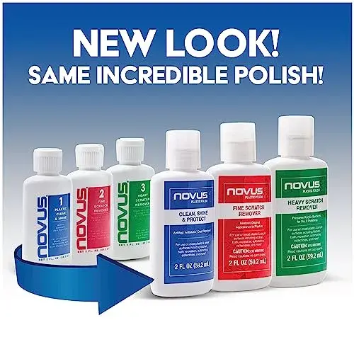 Novus Plastic Restorer Kit (3-in-1) | 8 Ounce Bottles | Fine Scratch Remover for Plastics - view 2