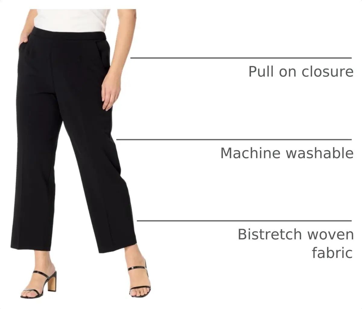 Briggs New York Plus Size Pull on Dress Pant Average & Short Length | Elegant Workwear Fit (70-120 chars) - view 3