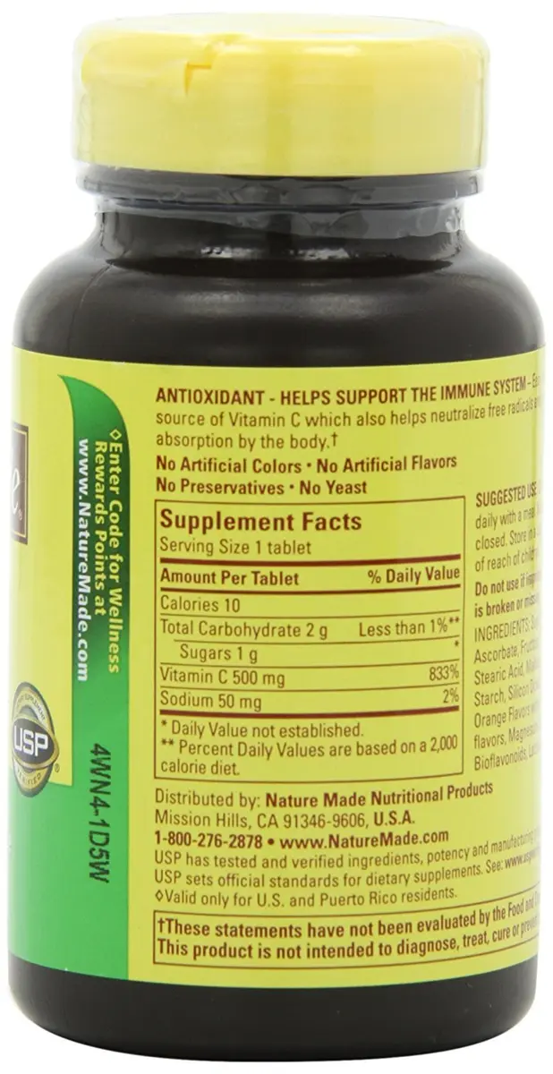 Nature Made Chewable Vitamin C 500 mg Tablets 180 Count (Pack of 3) | Immune Support with USP Verification - view 2