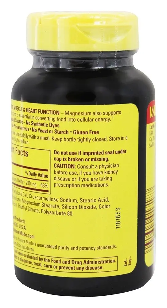 Nature Made Magnesium Oxide 250 mg | Dietary Supplement for Muscle Support, 200 Tablets (Pack of 3) - view 3
