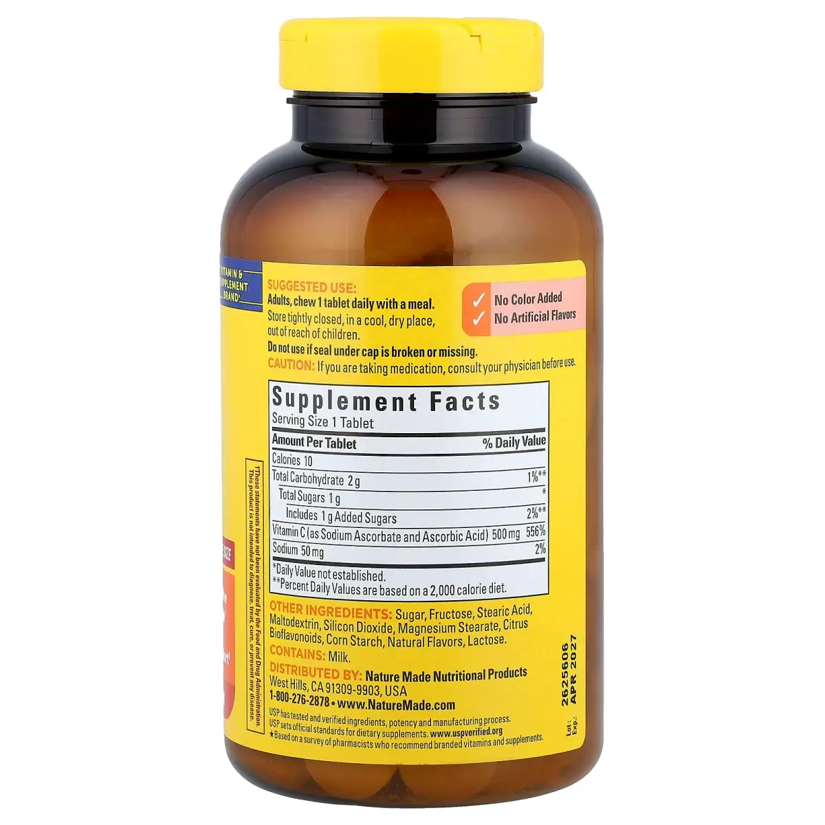 Nature Made Chewable Vitamin C 500 mg Tablets, 150 Count (Pack of 3) | Immune Support with USP Verification - view 2