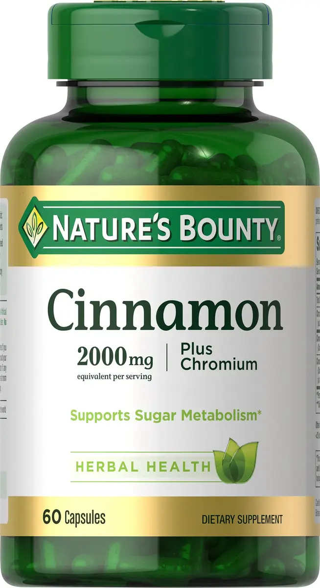 Nature's Bounty Cinnamon Plus Chromium Capsules 60 Count | Supports Sugar Metabolism - main product image