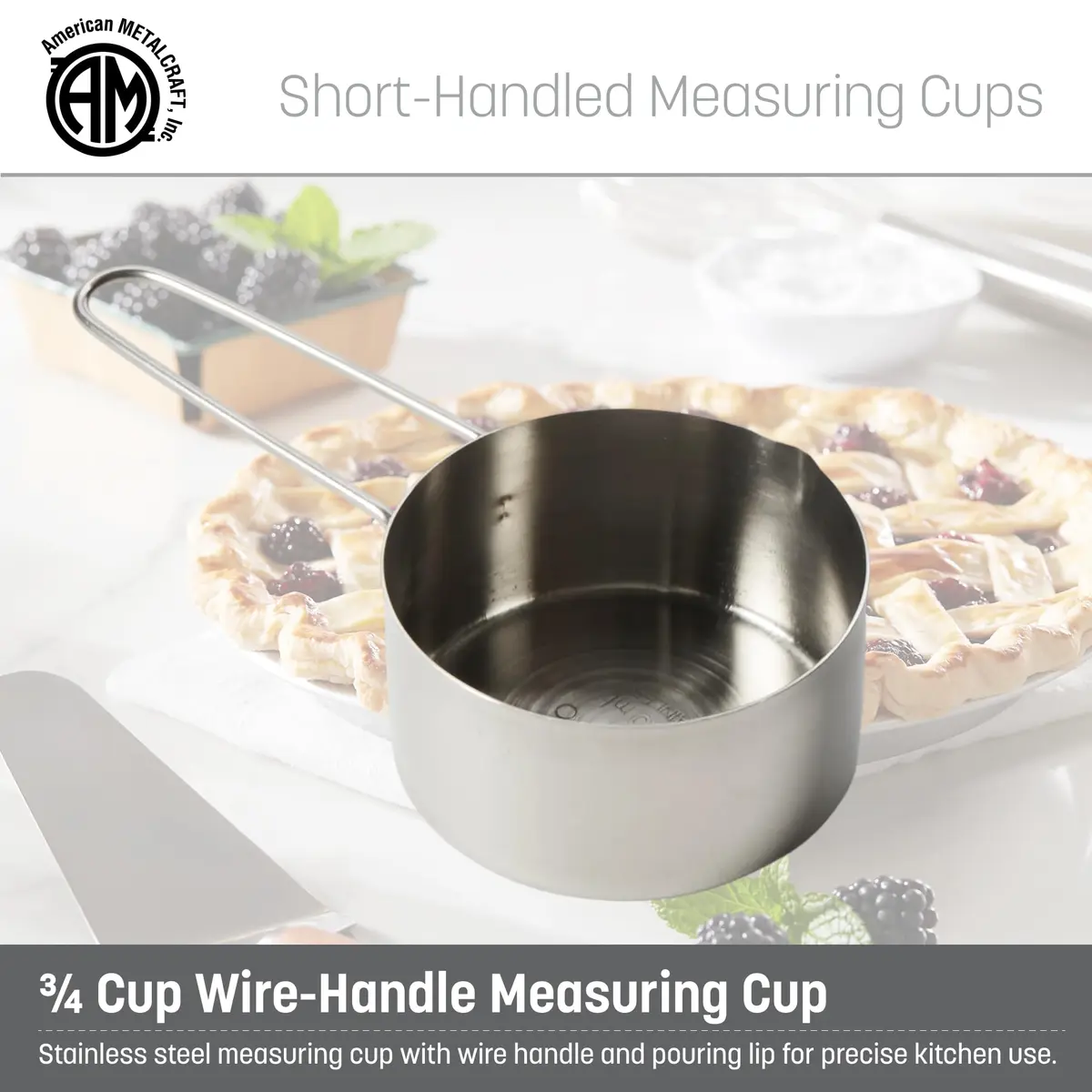 American Metalcraft MCW75 3/4 Stainless Steel Measuring Cup | Precise, Durable & Easy-Grip (70-120 chars) - view 2