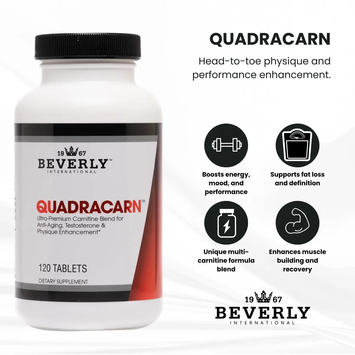 Beverly International Quadracarn Multi-Carnitine Formula, 120 Tablets | Supports Fat Loss & Muscle Growth - view 4
