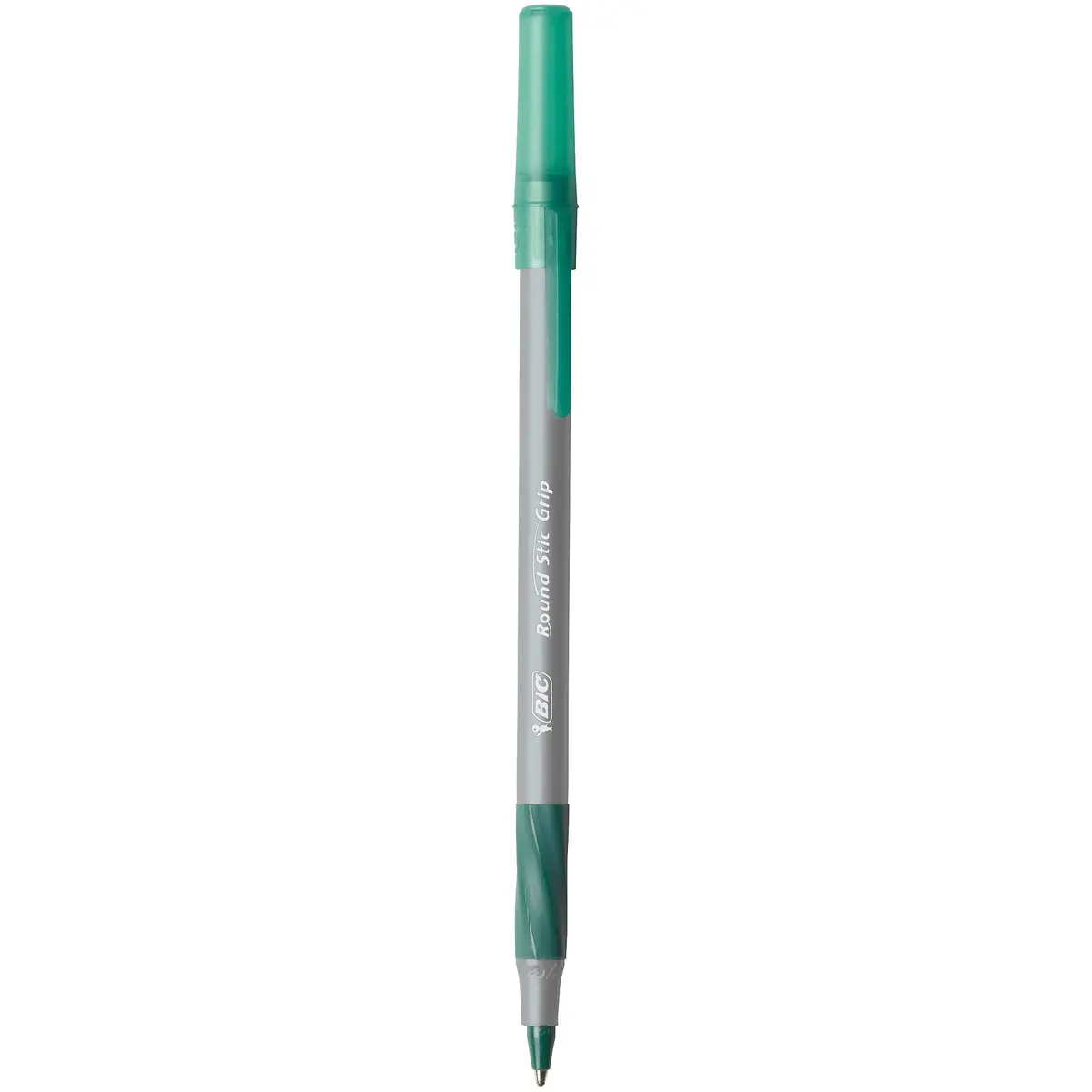 BIC Round Stic Grip Xtra-Comfort Medium Ball Point Pen, Green, 12-Pack | Smooth Ink Flow Writing Instrument - view 2