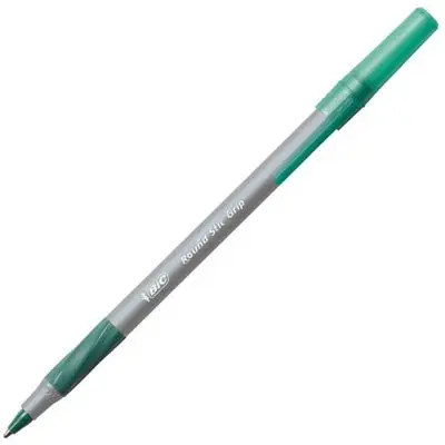 BIC Round Stic Grip Xtra-Comfort Medium Ball Point Pen, Green, 12-Pack | Smooth Ink Flow Writing Instrument - view 4