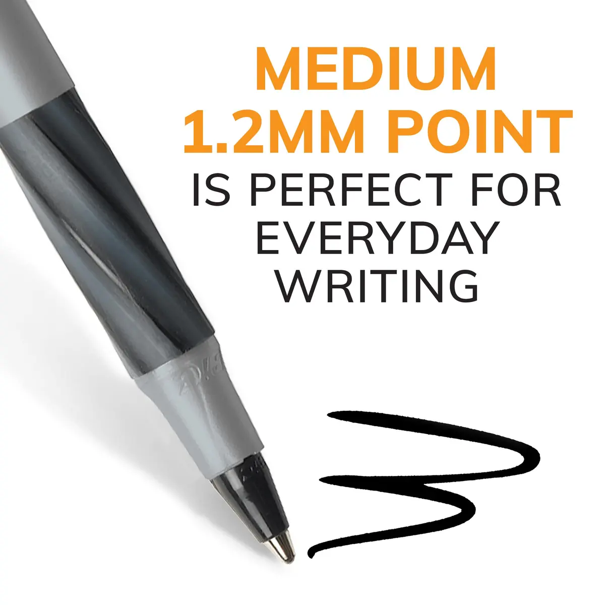 BIC Round Stic Grip Xtra-Comfort Medium Ball Point Pen, Green, 12-Pack | Smooth Ink Flow Writing Instrument - view 5