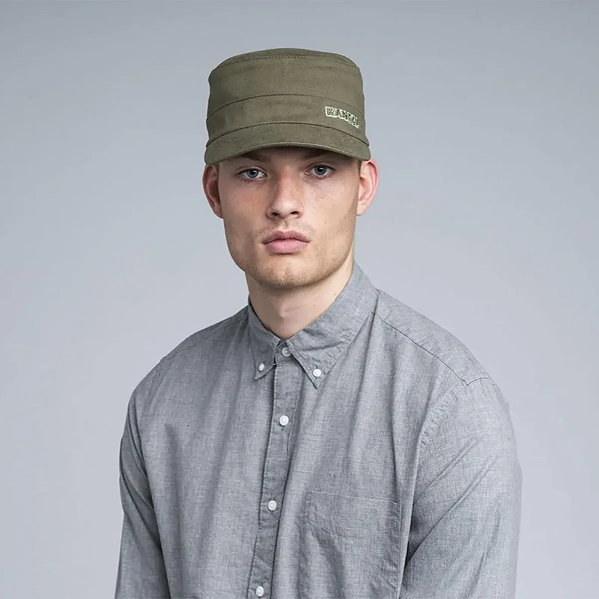 Kangol Cotton Twill Army Cap, Large/X-Large, Green | Fashionable Military Style Hat - view 5
