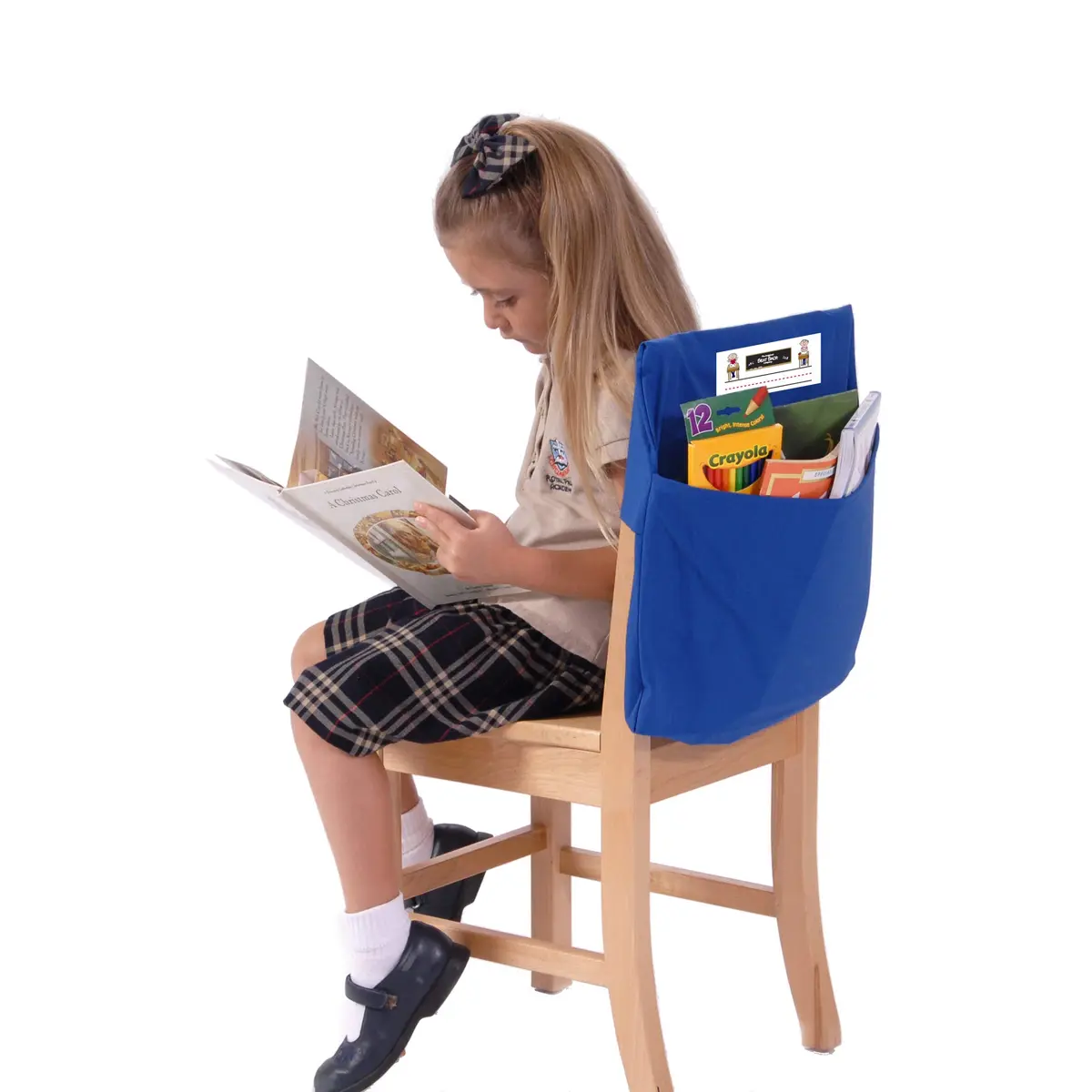 Seat Sack Student Chair Storage Pocket - 15" | Durable Classroom Organizer for Student Desks - view 4