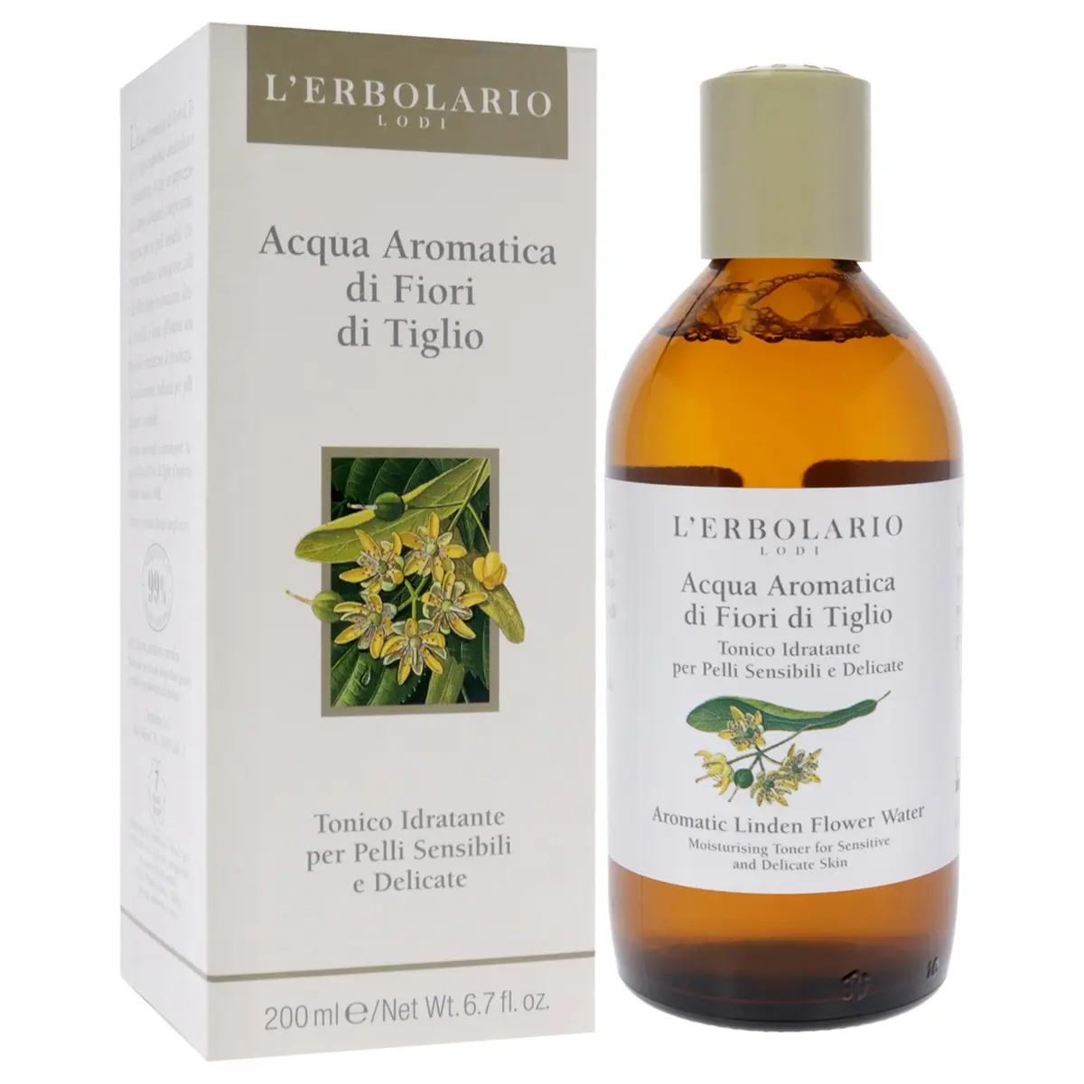 L'Erbolario Aromatic Linden Flower Water - Alcohol-Free Moisturizer for Sensitive Skin | Gently Refreshes & Tones, 6.7 Oz - view 3